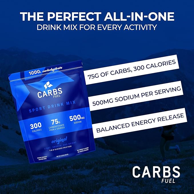 Original 1000g Sport Drink Powder - Pack of 2 | 75g Carbs 300 Calories 500mg Sodium Per Serving | No Preservatives High Carb Hydration Powder Mix | Light &amp Refreshing Flavor
