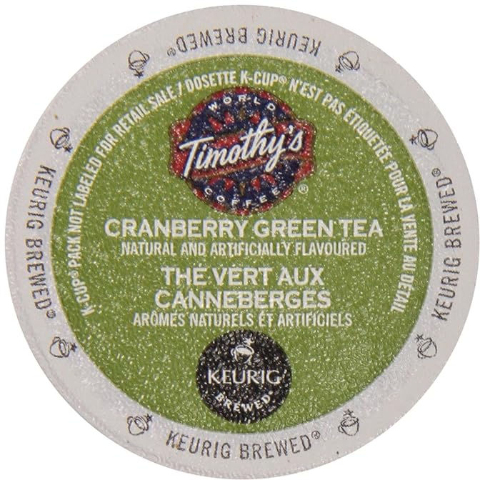 Timothy's World Coffee-K-Cups Twist Green Tea Cranberry 24-Count