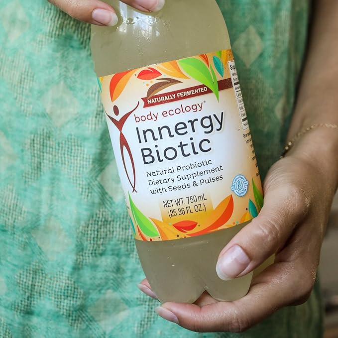 Body Ecology InnergyBiotic Natural Probiotic | Naturally Fermented Liquid Probiotic Dietary Supplement and Energy Drink | Probiotic Drink for Digestive Support and Gut Health | 25.36 FL OZ