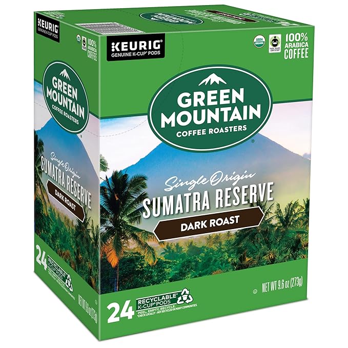 Green Mountain Coffee Roasters Sumatra Reserve Coffee Keurig Single-Serve K-Cup pods Dark Roast 96 Count