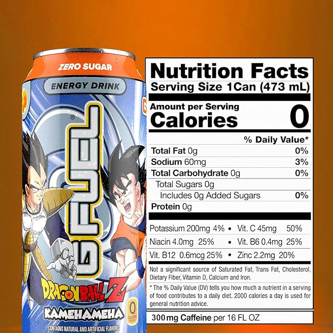 G Fuel Energy Drink Strawberry Lychee Sugar Free Beverage with 140mg Caffeine Daily Energy Boost with Focus Amino Vitamin + Antioxidants 16 oz Cans (Kamehameha 12-Pack)