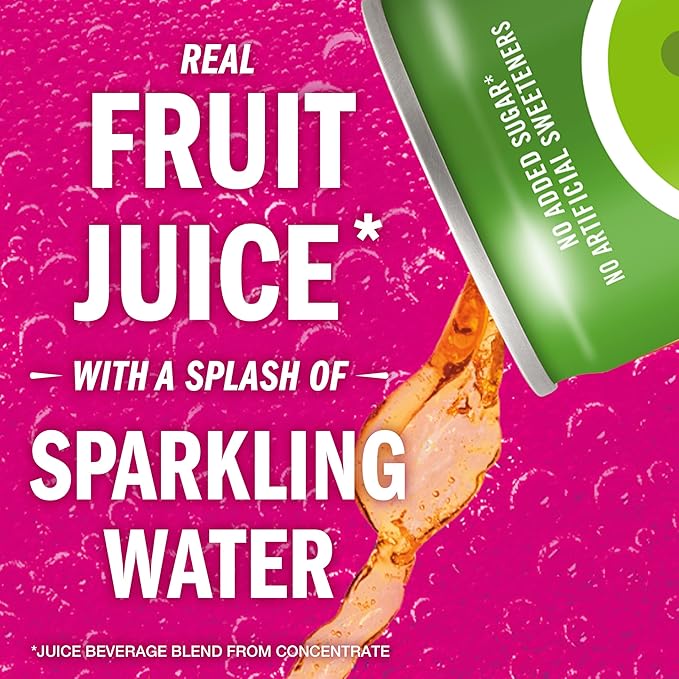 IZZE Sparkling Water Juice Beverage Blend Apple No Sugar Added 8.4 FL OZ 24 Cans