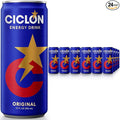 Ciclon Original Energy Drink – 24 Pack 10 fl oz Cans – Smooth Refreshing Taste with 95mg Caffeine B Vitamins &amp Taurine – No Preservatives Premium Energy for Work Study &amp Sports