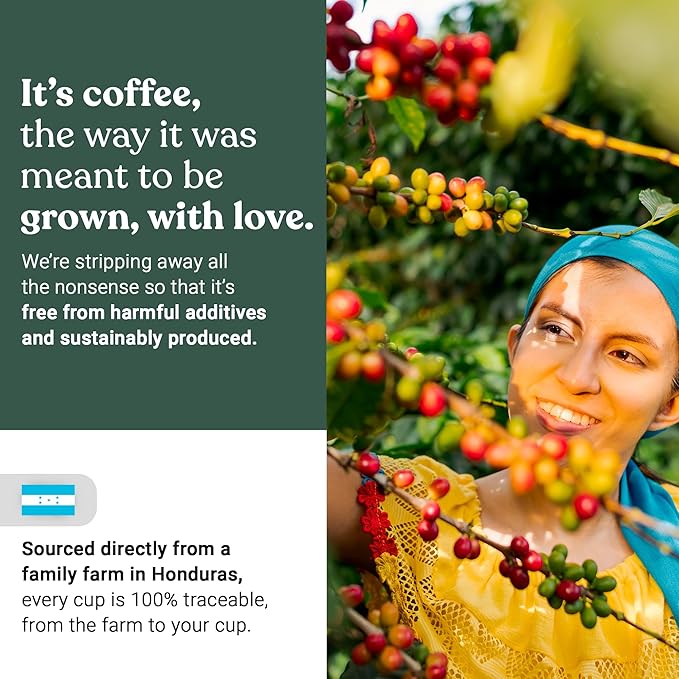 Love Grown Plastic-Free Coffee Pods 100% Arabica Single-Serve Cups Compostable Non-GMO - Compatible with Keurig Coffee Pods Machines and K-Cup Brewers Half-Caf Flavor Box of 15