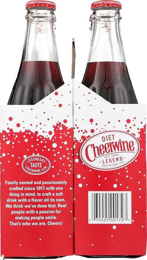 Diet Cheerwine Unique Sparkling Soft Drink 12 fl oz 4 pack