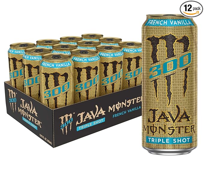 Monster Energy Java 300 Triple Shot Robust Coffee French Vanilla 15 Fl Oz | Pack of 12