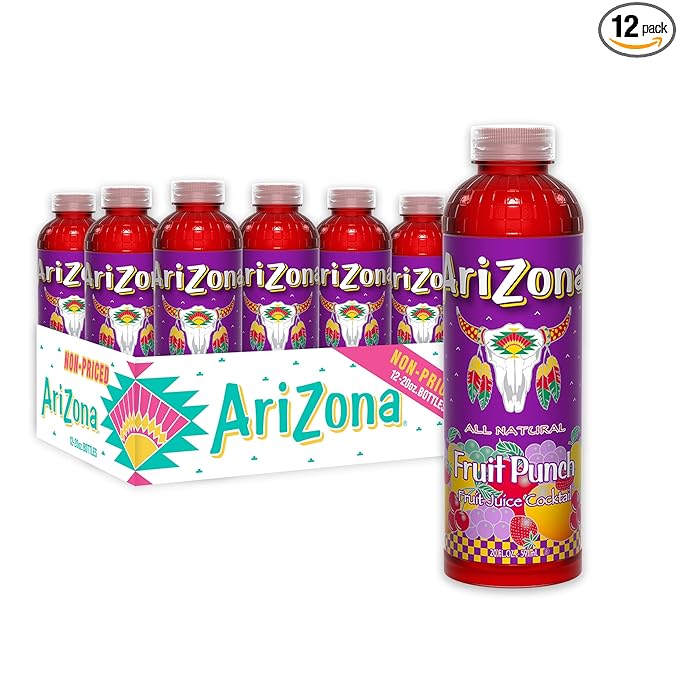 AriZona Fruit Punch Juice Cocktail 20 Fl Oz (Pack of 12)