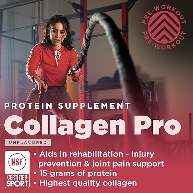 Gnarly Nutrition Collagen Peptides – Gnarly Collagen Pro with Vitamin C Zinc &amp Copper – NSF Sport Certified Protein Synthesis Vitamin Powder – Unflavored 16.05 oz (30 Servings)