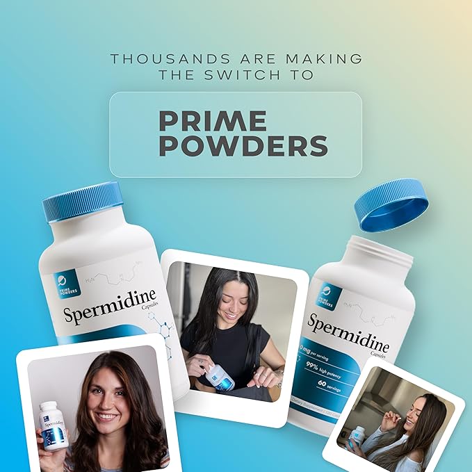 Spermidine Capsules Gluten Free 99% Concentration 100x More Potent Than Wheat Germ Extract for Anti-Aging DNA Telomere Support