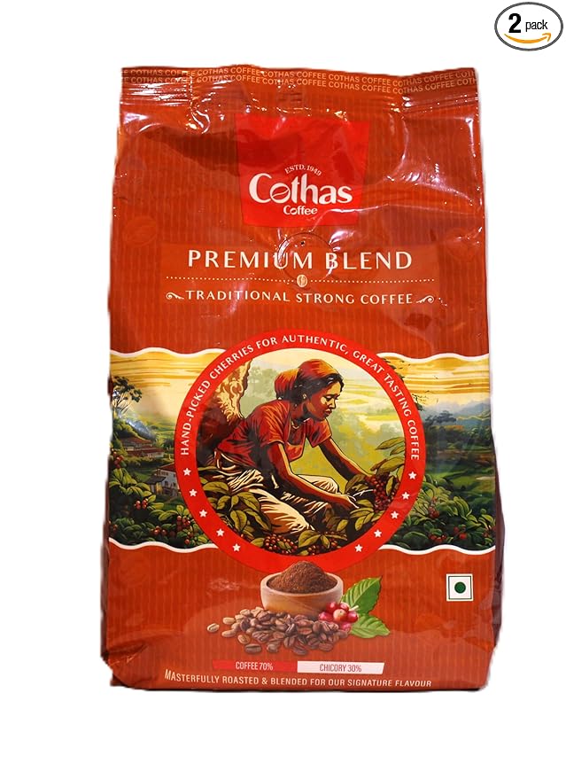 Cothas Traditional Premium Blend Instant Coffee Powder - 500g (Pack of 2) [coffee 70% chicory 30% ]