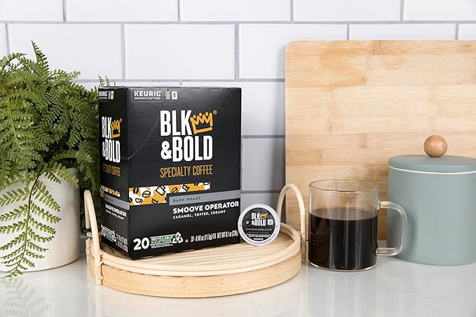 BLK &amp Bold Smoove Operator Keurig Single Serve K-Cup Coffee Pods Premium Dark Roast 100% Arabica Beans 60 Count (6 Packs of 10)