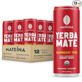 Mateina Yerba Mate Zero Sugar Energy Drink – 120mg Natural Caffeine – Organic Non-GMO Non-Carbonated – Dr. Andrew Huberman Recommended – (12 fl oz Cans 12 Pack) Raspberry Yuzu