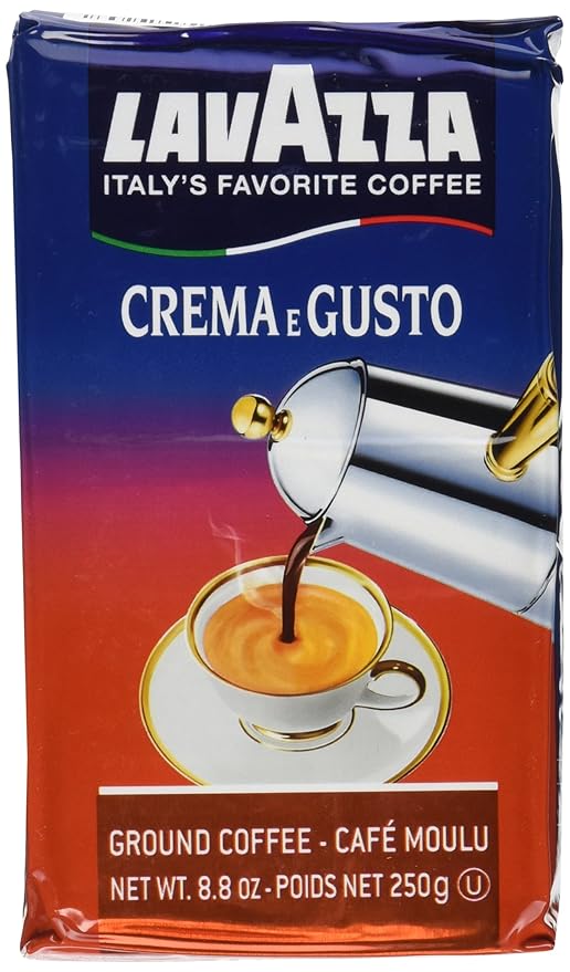 Lavazza medium roast Crema e Gusto Ground Coffee Italian Espresso 8.8-Ounce Brick