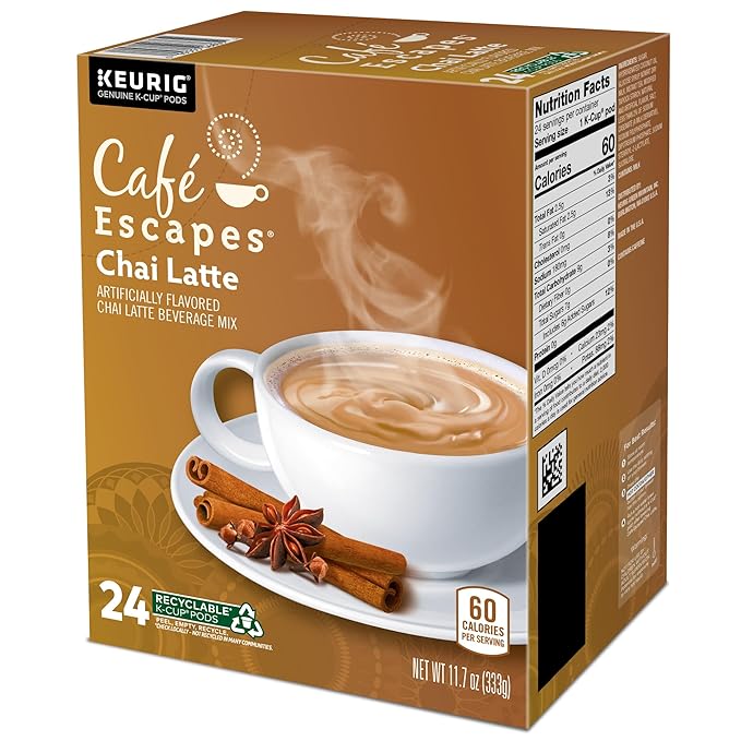 Cafe Escapes Chai Latte Keurig Single-Serve K-Cup Pods 96 Count
