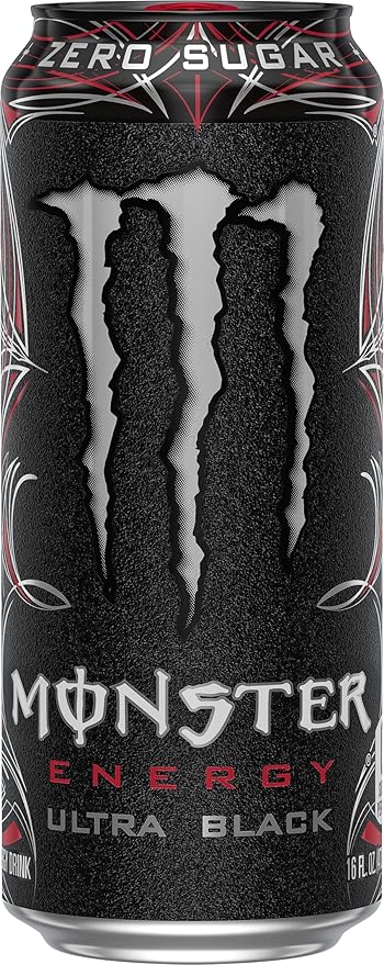 Monster Energy Ultra Black Sugar Free Energy Drink 16 Ounce | Pack of 15