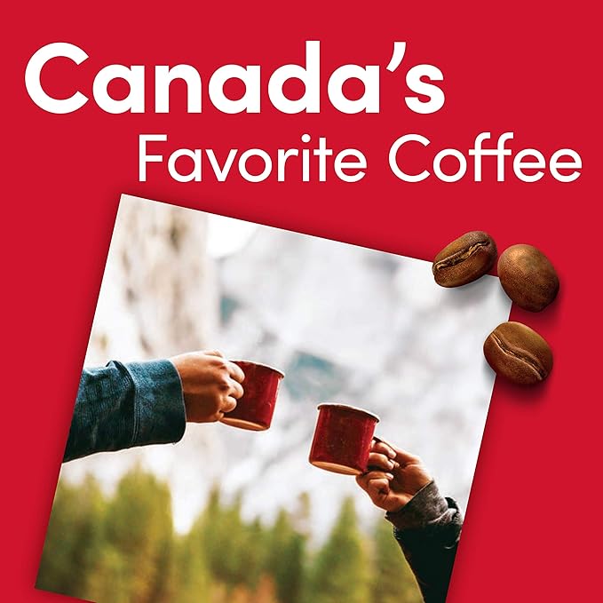 Tim Hortons Colombian Medium-Dark Roast Ground Coffee Perfectly Balanced Always Smooth Made with 100% Arabica Beans 12 Ounce (Pack of 6)