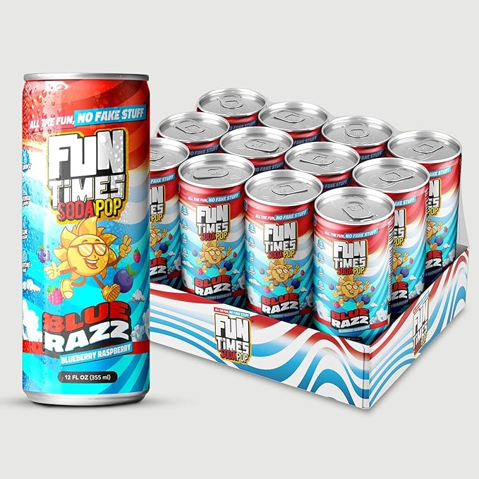 Fun Times Soda Pop (12 Pack Blueberry Rasberry)