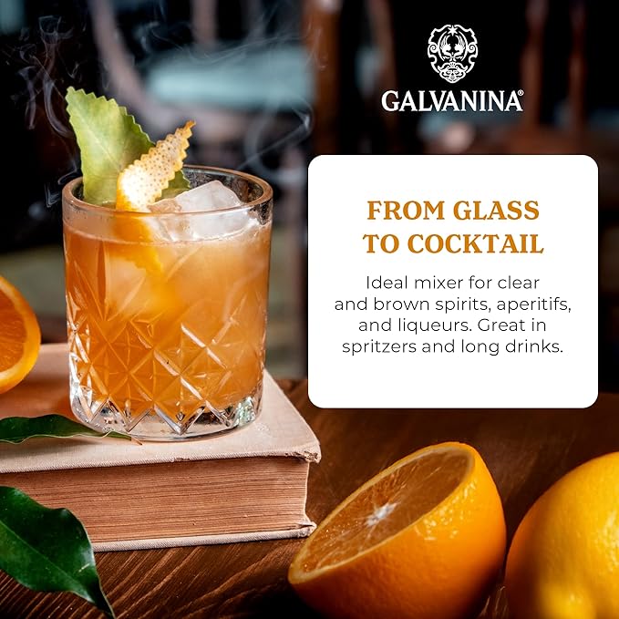 Galvanina Clementine – Premium Organic Italian Sparkling Soda 12 fl oz (12 Glass Bottles) | Made with Organic Southern-Italian Clementines Refreshing Soft Drink.