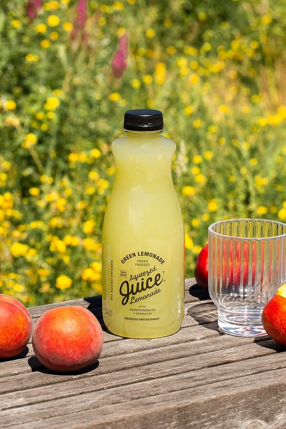 Squeezed Juice Green Lemonade 100% Juice - 32 FL OZ Multi-Serve Bottle | HPP Pasteurized | Not from Concentrate | Fresh Pressed | California Fruit Juice…