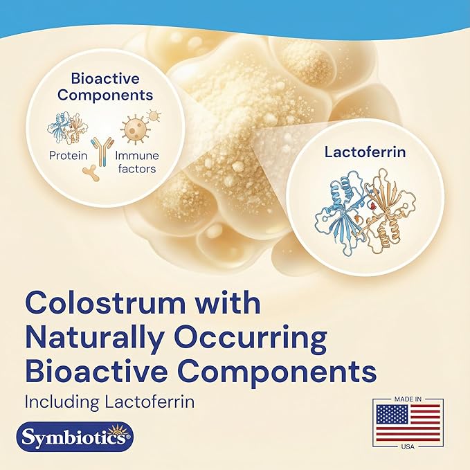 Symbiotics Naturade Colostrum Chewable Tablets – Immune &amp Digestive Support with Lactoferrin Gluten Free Low Sugar Easy Daily Wellness Nutrition (120 Count - Pineapple)