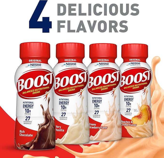 BOOST Original Ready to Drink Nutritional Drinks Peaches &amp Creme 8 Fl Oz (Pack of 24)