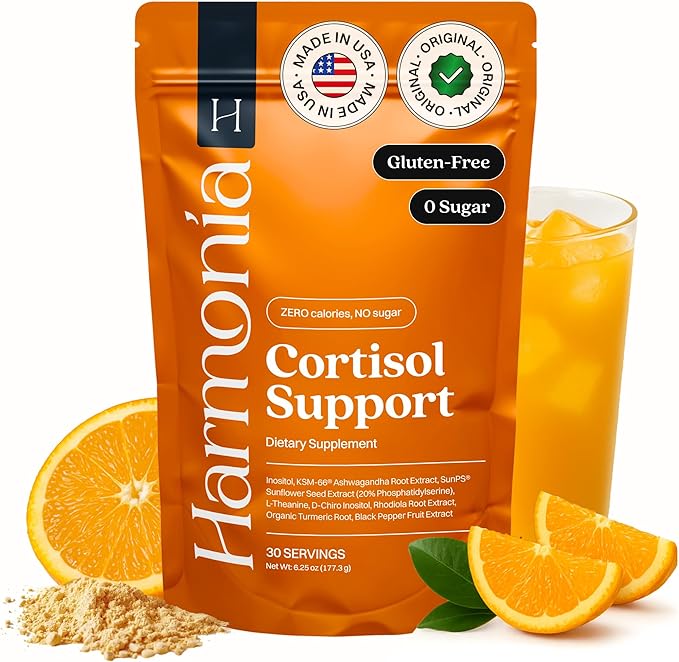 Harmonia Cortisol Cocktail | Cortisol Supplements for Women &amp Men with Ashwagandha Magnesium &amp L-Theanine | Drink Harmonia for Stress Relief Weight Management &amp Sleep Support (1 Pack x 3