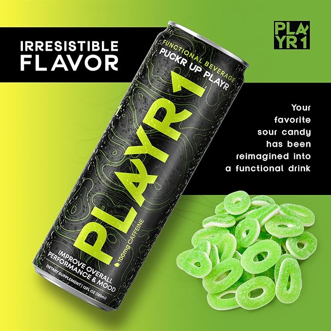 PLAYR1 Puckr Up Playr Caffeinated 24 Pack