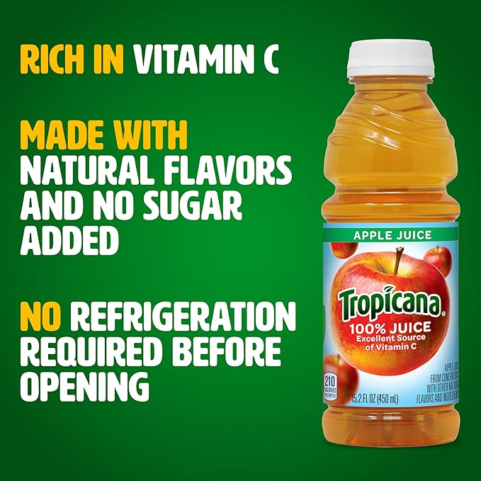 Tropicana 100% Juice Apple (Pack of 12)