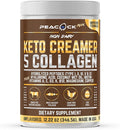 Collagen Keto Coffee Creamer Powder 12.2 oz - Hydrolyzed Collagen Peptides with Coconut MCT Oil B12 Magnesium Unflavored Protein Powder Sugar Free Coffee Creamer for Smoothies &amp Baking