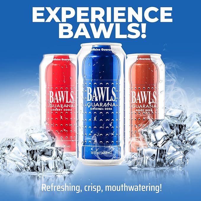 BAWLS Guarana Variety Pack BAWLS Guarana Drink Guarana Soda Guarana Fueled Soda for Energy High Energy Caffeinated Drink 16oz 12 Pack Cans