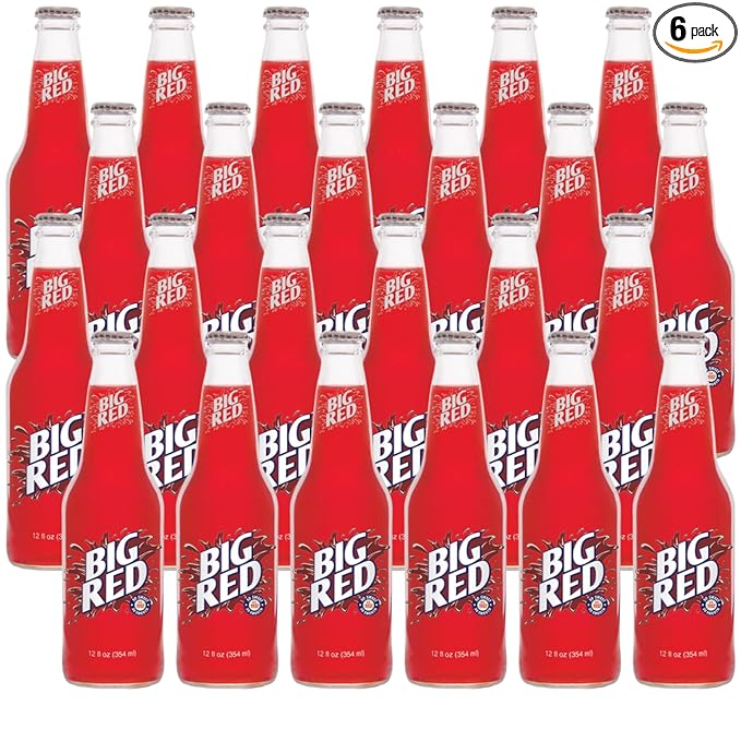 Generic Big Red | 24 Pack of Big Red Soda with Real Sugar | 12 oz Glass Bottles in 24 Pack with Crazy Soda Pop Bottle Opener (24 pack)