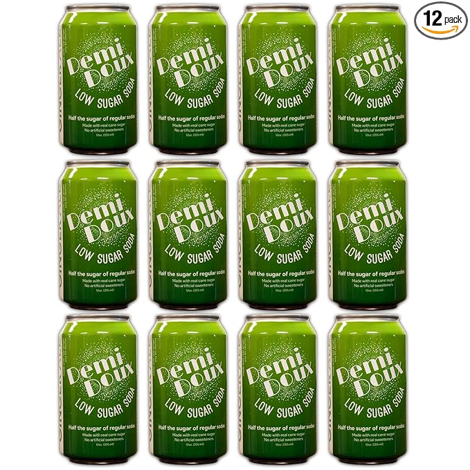 Demi Doux Low Sugar Soda - Low Sugar Soft Drink No Artificial Sweeteners (Ginger Ale 12-pack)