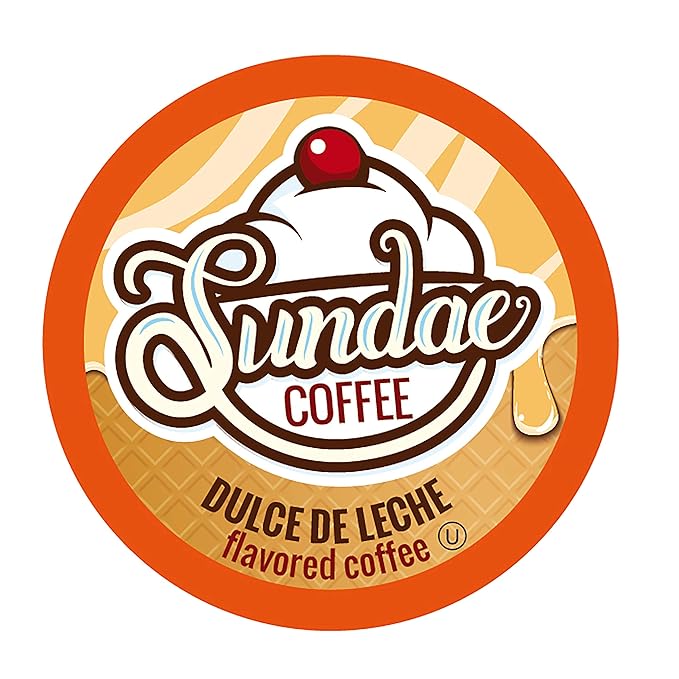 Sundae Ice Cream Flavored Coffee Pods Compatible with 2.0 Keurig K-Cup Brewer (Dulce de Leche) 48 Count
