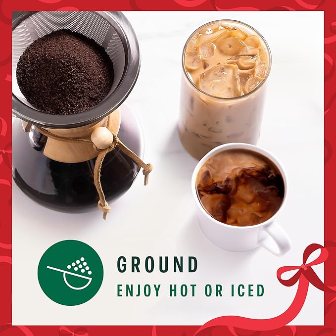 Starbucks Ground Coffee Peppermint Mocha Flavored Coffee 100% Arabica Holiday 1 Bag (17 oz)