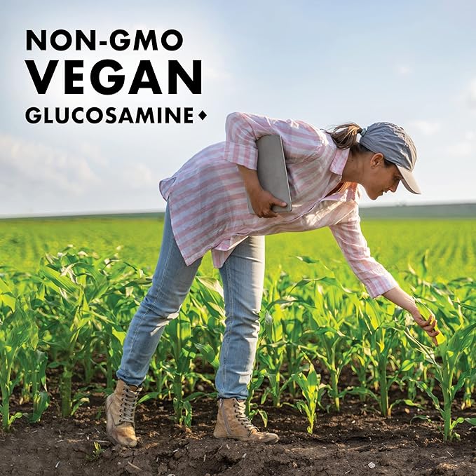 Bluebonnet Vegetarian Glucosamine with MSM Supplement - Shellfish-Free Joint Support Supplement for Women &amp Men - Vegetable Glucosamine HCI - Vegan Kosher Free of Soy Gluten &amp Dairy - 120 V