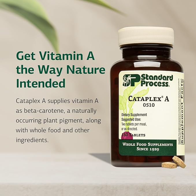 Standard Process Cataplex A - Supports Eye Health &amp Mucous Membranes - Supports Healthy Vision &amp Provides Antioxidant Vitamin A - Non-Dairy &amp Non-Soy - 180 Tablets