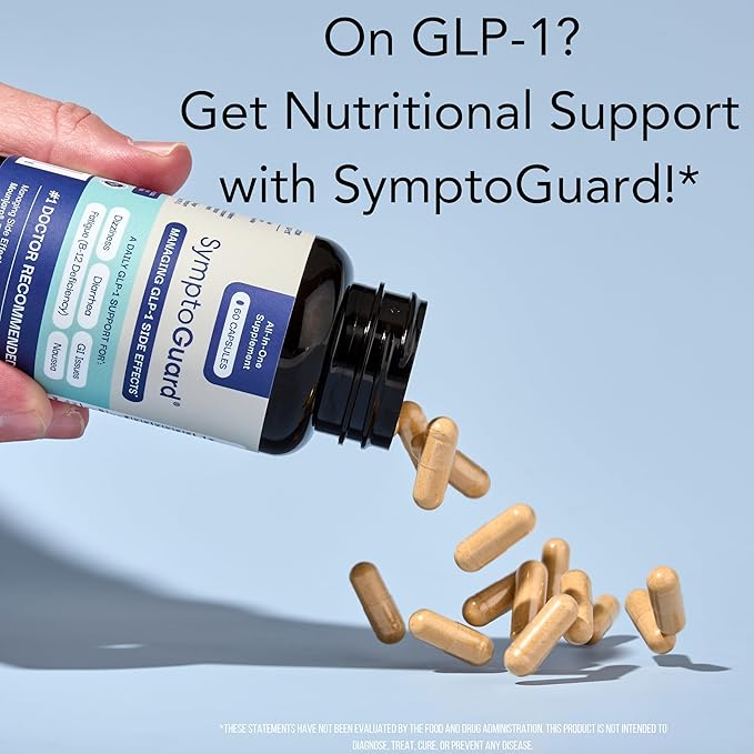Natural GLP-1 Supplement Support Vitamin for Digestive Comfort and Energy Levels with Pre and Probiotics Vitamin D3/B12 Chromium and Ginger Root – 60 Capsules (30 Day Supply)