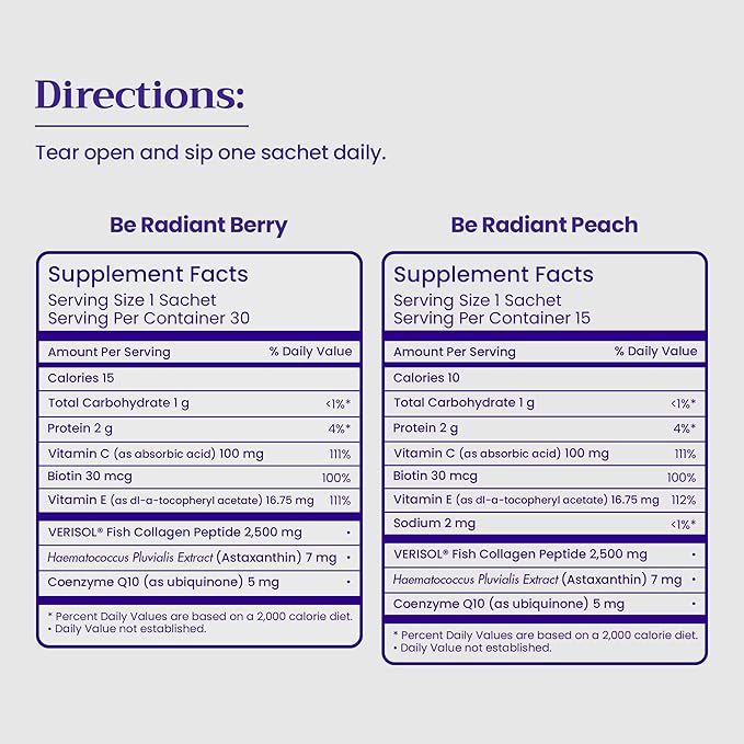 BeMe BeRadiant Peach &amp Berry Bundle - Liquid Collagen Drink Supplements