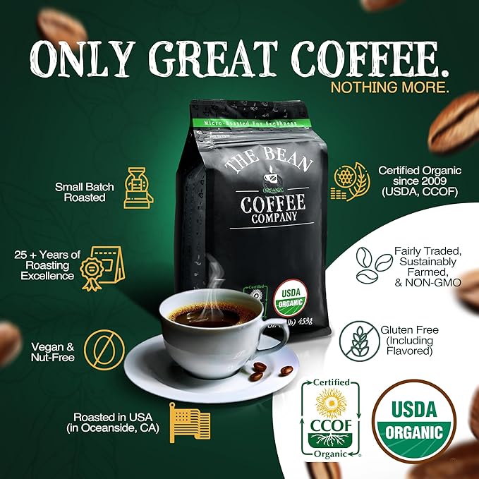 The Bean Organic Coffee Company Chocolate Macadamia Nut Medium Roast Whole Bean Coffee 5-Pound Bag