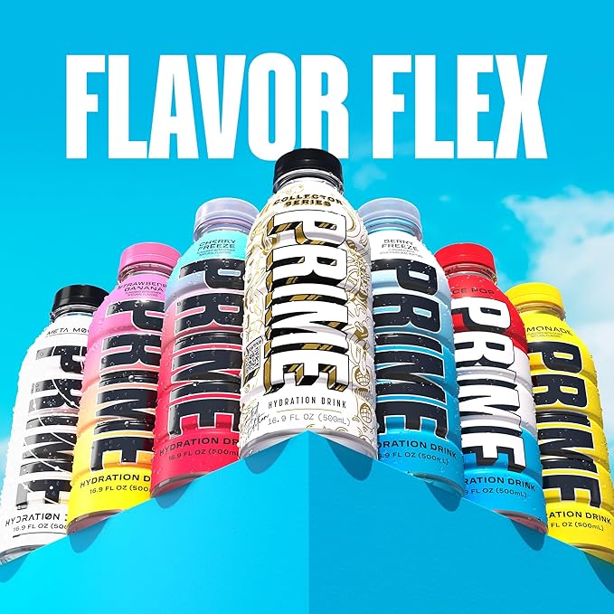 PRIME Hydration Collector Series Sports Drinks Electrolyte Enhanced for Replenishing Fluids 250mg BCAAs B Vitamins Antioxidants Low Sugar 16.9 Fl Oz 12 Pack