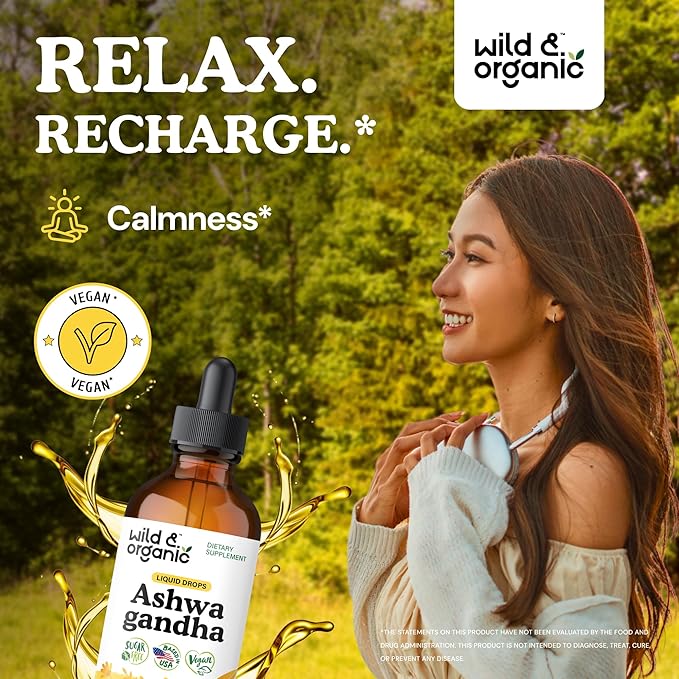 Wild &amp Organic Black Maca Root 180 Capsules &amp Ashwagandha Tincture 4 fl oz