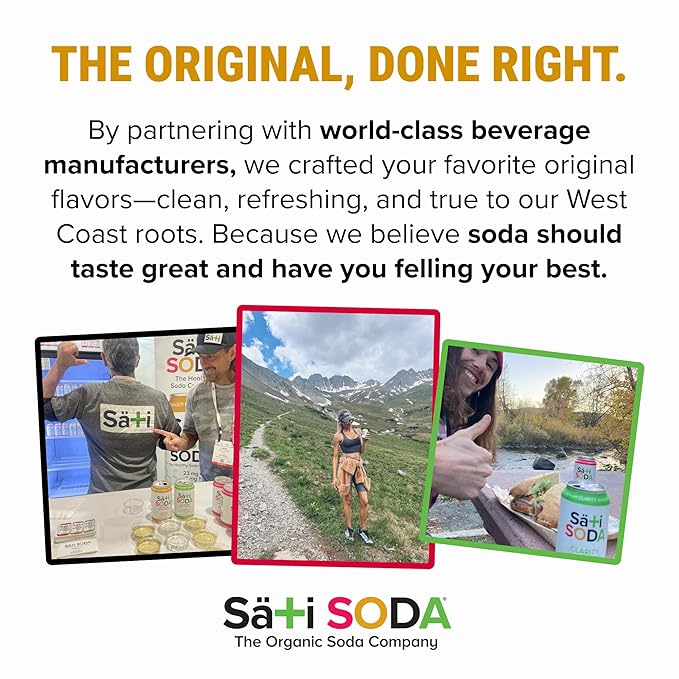 Sati Soda Ginger – Functional Ginger Soda with Chamomile – Low Sugar (9g) Organic Sparkling Drink for Calm &amp Digestion – Healthy Soda Alternative – 12 Pack