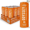 Odyssey Functional Energy Drink for Focus Cognition &amp Mood Support 12 Pack - Adaptogenic Drink with 85mg Green Tea Caffeine Lion’s Mane Cordyceps L-Theanine &amp Ginseng Sparkling Orange