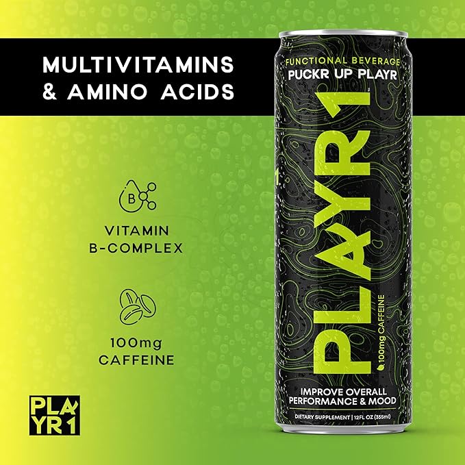 PLAYR1 Puckr Up Playr Caffeinated 24 Pack