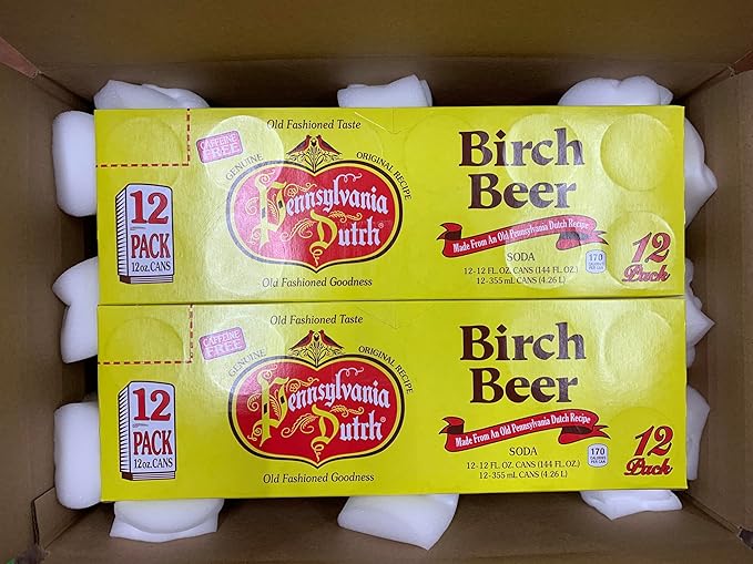 AmishTastes PA Dutch Birch Beer Protected With High-Density Foam 12 Oz. (Case of 24)