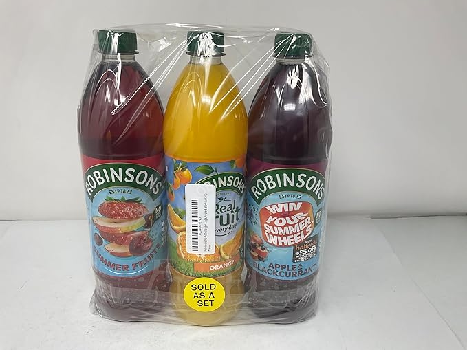 No Added Sugar Fruit Squash 1L Variety of 3 (Summer Fruits Orange Apple &amp Blackcurrant)