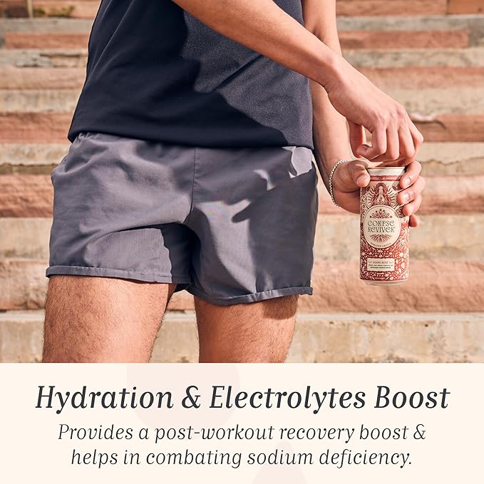 Corpse Reviver: Electrolyte Hydration Drink | 175mg Magnesium 325mg Potassium 20mg Zinc Sodium L-Theanine (Organic Non-Alcoholic Sparkling Water) Prickly Pear 12-Can