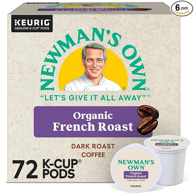 Newman's Own Organics French Roast Keurig Single-Serve K-Cup Pods Dark Roast Coffee 72 Count