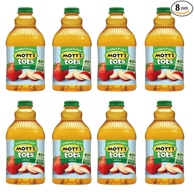 Mott's For Tots Apple 64 Fl Oz Bottle Juice With Purified Water Good Source Of Vitamin C 40% Less Sugar Than 100% Apple Juice No Artificial Sweeteners