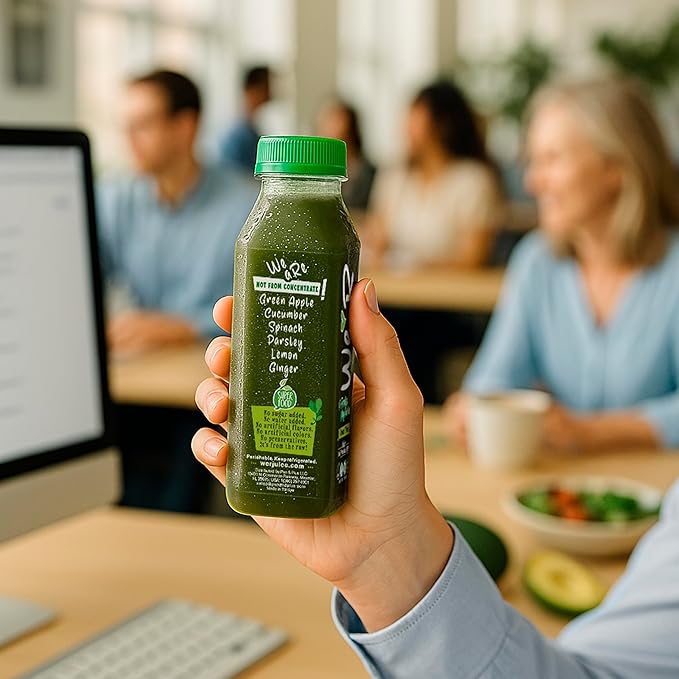 WE’R Green Vibes – 100% Fruit &amp Veggie Juice – Cold-Pressed &amp HPP – 10 Pack – 11.2 fl oz Each (330 ml) – Nothing Added! Vegan GMO-Free Not From Concentrate